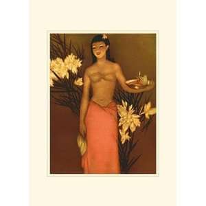   Girl, Polynesian Culture Note Card by John Kelly, 5x7