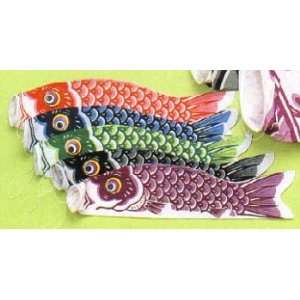 Japanese Cotton Carp Wind Socks   Koinobori, Set of 5, 29 inch (#G633 