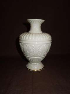 Lenox Athenian Small Vase Cream w. Gold Trim 8 tall EUC  