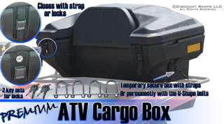 DELUXE ATV REAR CARGO STORAGE BOX PADDED SEAT BACKREST 813709016858 