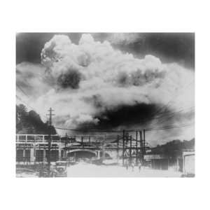 the Mushroom Cloud of the Atomic Bomb Blast in Nagasaki, Japan, Aug. 9 