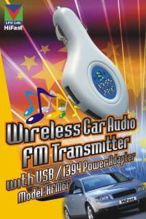 Car CD/DVD Music Audio FM TRANSMITTER USB Power Adapter  