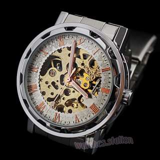 MEN Stainless Steel Automatic Mechnacial Watch Gift NEW  