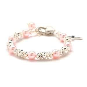   Silver Christening Baby Bracelet  4.5 in Lily Brooke Jewelry