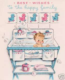 Vintage Magnet New Baby Greeting Card Gifts V65 NEW  