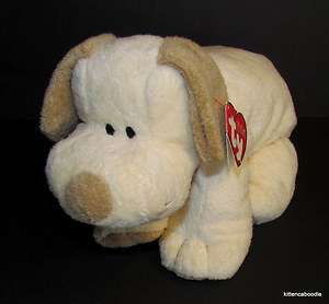   Pluffies Plopper SEWN EYES Tan Cream Stuffed Dog Puppy Baby Plush Toy
