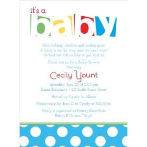  Baby Blocks Primary Baby Shower Invitations