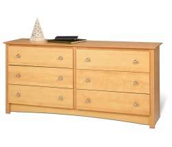 PrePac Maple Sonoma 6 Drawer Dresser  