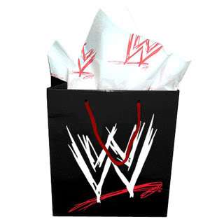 Black WWE Gift Bag 12 x 10 with logo paper NEW  