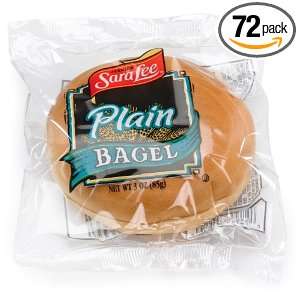 SARA LEE Plain Bagel, Individually Wrapped, 3 Ounce, 72 Count Bagels