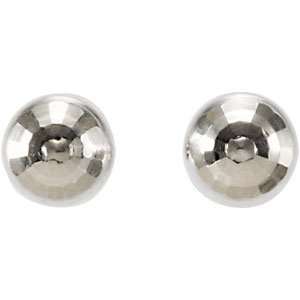   Pair Mirror Diamond Cut Ball Earrings With Backs CleverEve Jewelry