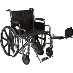 Folding Bariatric Wheelchair ELEV LEGS 24x18 400lb HD  