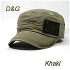 DG Khaki color cap metal plate distressed cadet military box hat V15 