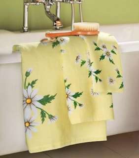 pc Daisy Yellow Flower Bath Towel Set Cotton NEW  