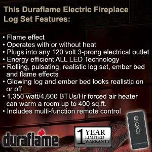 duraflame 20 electric fireplace insert log set dfi020aru finish black 