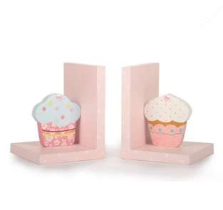 Childrens Cupcake Bookends baby bedroom girl boy gift  