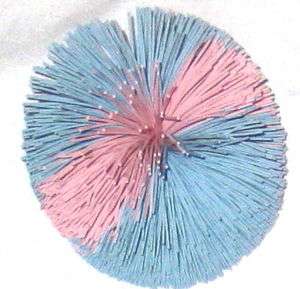 Blue Pink Hairy 3.5 Rubber Spike Toy Squish Ball  