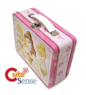 Disney Princess Lunch Box /Tin Metal Jewelry Case Pink  