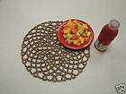 Set of Four   Daisy Bamboo Brown Round Placemats