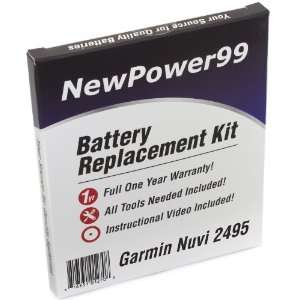Battery Replacement Kit for Garmin Nuvi 2495 with Installation Video 