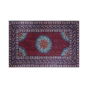  Red Classic Indian Bedspread, Twin Size 