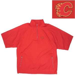 Antigua Calgary Flames Official 1/2 Zip Windshirt   CAL FLAMES DARK 