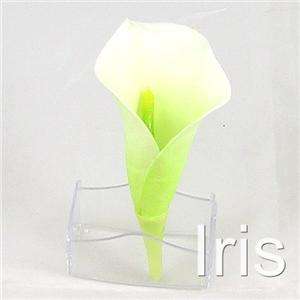 12 Artificial Silk Flower White Green Calla Lily Heads  
