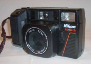 Nikon Teletouch 35mm Film Camera w/Macro 38/35 Lens Case & Manual 