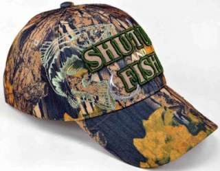 NEW BASS SHUT UP AND FISH FISHING CAP HAT N1 CAMO  