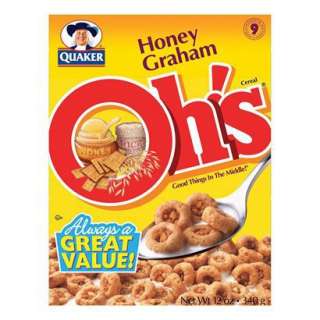 Quaker Honey Graham Ohs Cereal 12 ozOpens in a new window