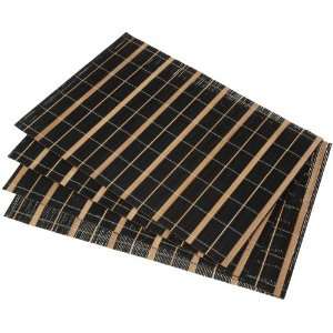 DII Stripe Bamboo Black/Natural Stripe Placemat, Set of 4 