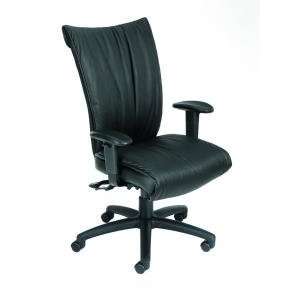    Boss Black Leather Plus High Back Task Chair