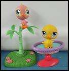 Littlest Pet Shop YELLOW & PINK CANARY BIRDS with Bath 