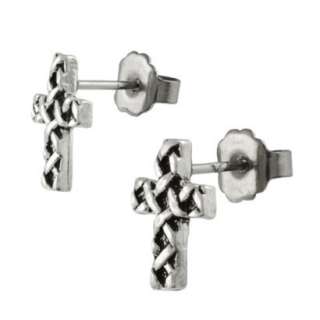 Silver Celtic Cross Studs.Opens in a new window