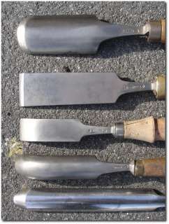   CHISEL GOUGE SET Cast Steel Signed BUTCHER Wood Working Carving  