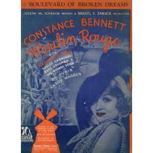 Boulevard of Broken Dreams Vintage 1933 Sheet Music from Moulin Rouge 