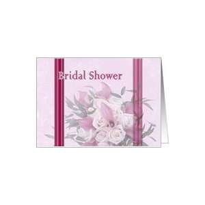  Bridal Shower   Wedding Bouquet   Flowers   Pink Card 