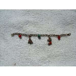   Christmas Dangling Charm Bracelet (Chain) w/5 Charms 