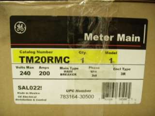   TM20RMC Main Meter 200 Amp 240 VAC 1 Phase 3 Wire 3R Enclosure  