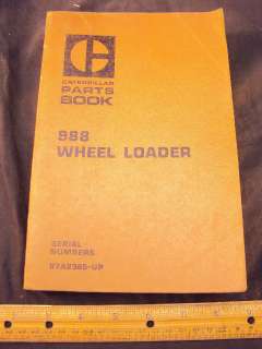 1971 CAT Caterpillar 988 Wheel Loader Parts Manual Book  
