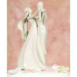    Stylized Bride and Groom Figurine Cake Toppers