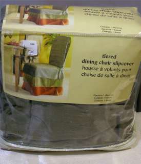 PIER 1 TIERED DINING ROOM CHAIR SLIPCOVER WITH TIE BACK NEW IN PACKAGE 