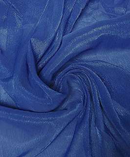Polyester Artificial Silk Crinkled Chiffon Dress Fabric Royal Blue by 