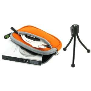 Sleeve Case (Orange) and Tripod for Fujifilm Finepix Z1 Digital Camera 