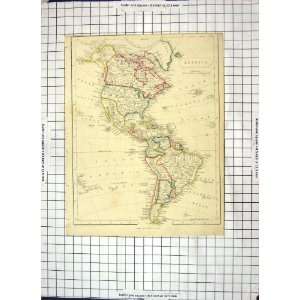 com Antique Map North South America Caribbean Mexico Falkland Canada 