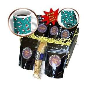   Candy Cane Print on Blue   Coffee Gift Baskets   Coffee Gift Basket