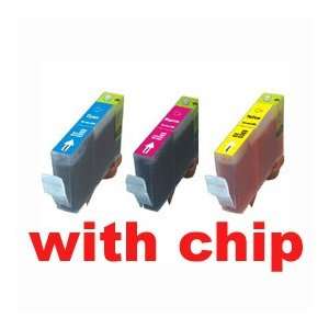 Pack Color Ink w/ Chip for Compatible CLI 8 Canon Pixma MP500 MP530 