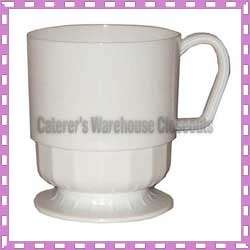 White Plastic Disposable Coffee Cups 8 Oz.  120  