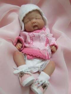 OOAK Sculpted Baby Girl Polymer Clay Art Doll Collectible Poseable 