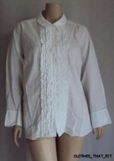 Ruffled tuxedo blouse Career by DKNY JEANS LAST ONE 26 $79.00  